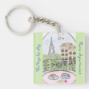 Porte-clés Clés APPARTEMENT PARISIEN fantaisiste Tour Eiffel 