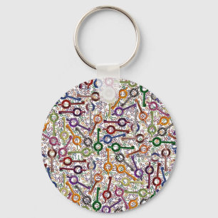 Porte-clés Clés de menottes de police multicolores mince Lign