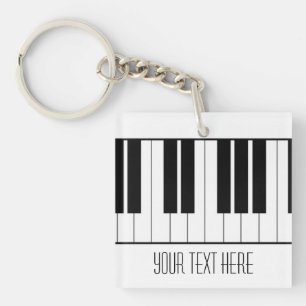 Porte-clés Clés de piano avec le nom