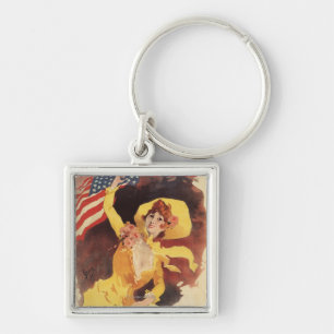 Porte-clés Cleveland Bicycles American Girl en Jaune