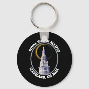 Porte-clés Cleveland Ohio 2024 Éclipse Solaire Totale Traject