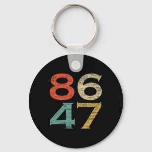 Porte-clés Clic Vintage Retro Style 8647 86 47 Anti Trump