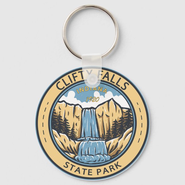 Porte-clés Clifty Falls State Park Indiana Badge (Recto)