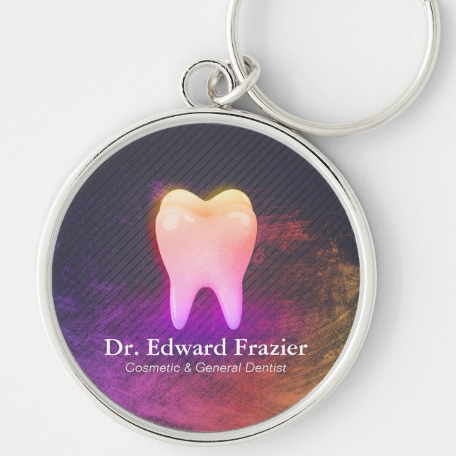 Porte-clés Clinique dentaire professionnelle Rose Gold Tooth (Devant)