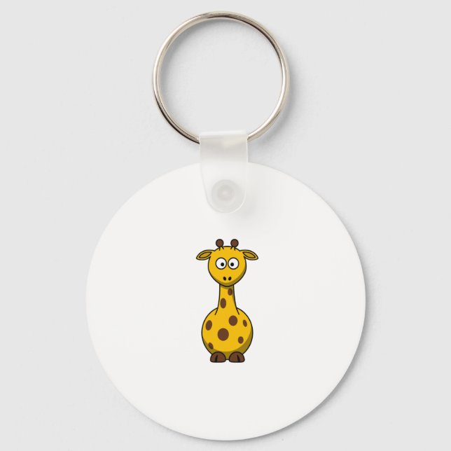 Porte-clés Clipart de Giraffe de Carton mignonne (Recto)