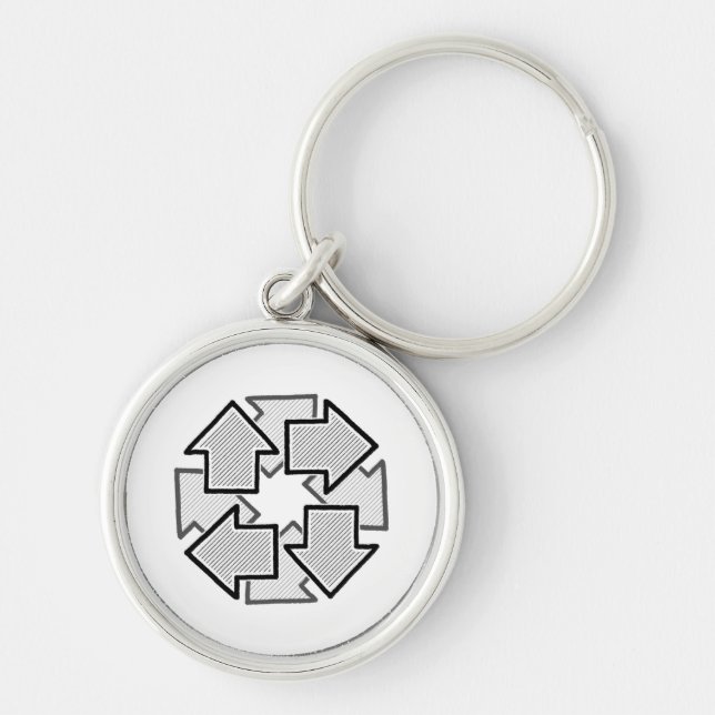 Porte-clés Clockwise Arrows Minimal Geometric White Variant 1 (Devant)