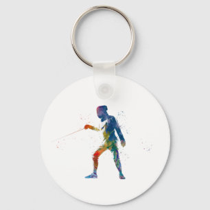 Porte-clés clôture d'aquarelle
