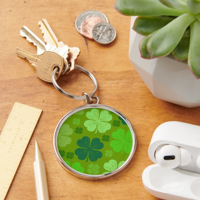 Porte-clés Clovers verts, Lucky Clovers, Saint Patrick's Day (Bureau)