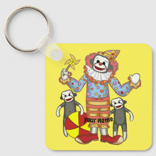 Porte-clés Clown Singe Chaussette