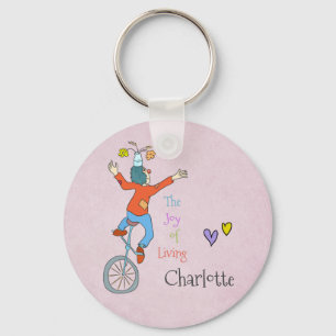 Porte-clés Clown sur les serviettes monocycle