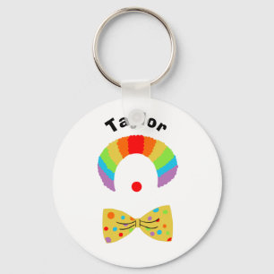 Porte-clés Clown with Rainbow Wig Illustration Personalized 
