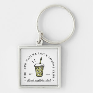 Porte-clés Club amoureux de latte matcha glacé esthétique