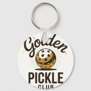 Porte-clés Club de la pickle dorée joueurs de pickleball drôl