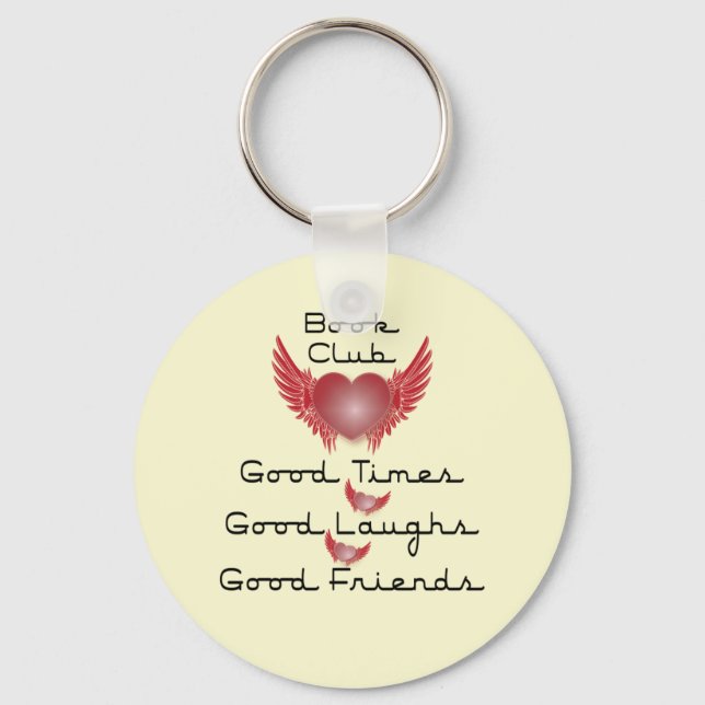 Porte-clés club de livres avec conception cardiaque (Recto)