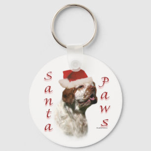 Porte-clés Clumber Spaniel Père Noël Paws