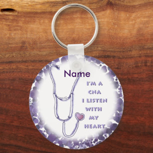 Porte-clés CNA Nurse Heart nom personnalisé Porte - clé