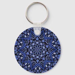 Porte-clés Cobalt blue pattern
