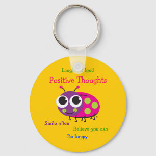 Porte-clés Coccinelle mignonne "pensées positives "
