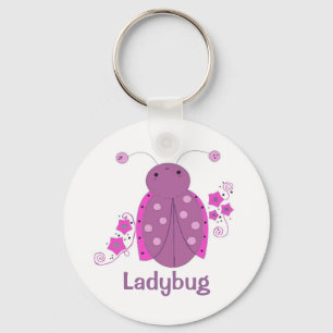 Porte-clés Coccinelle rose et violette fantaisiste