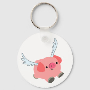 Porte-clés Cochon De Dessin À Charme