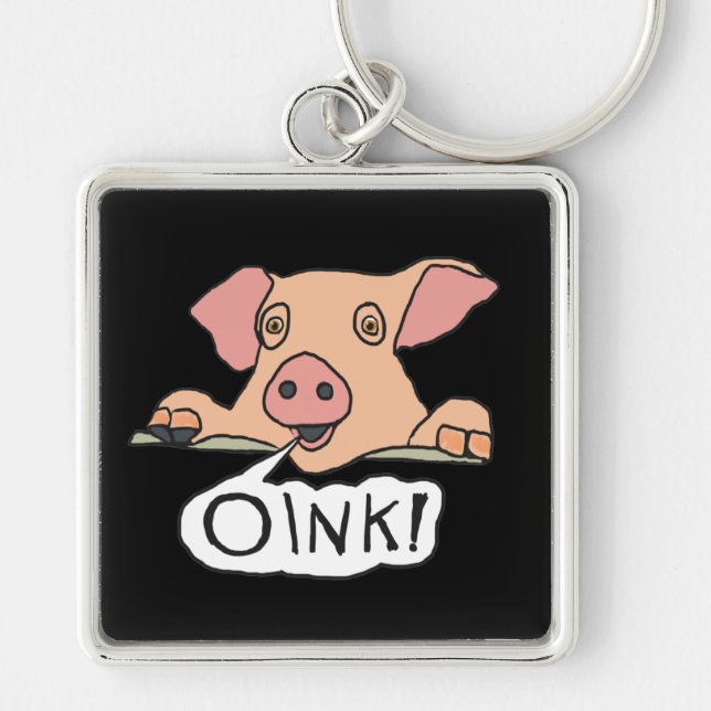 Porte-clés Cochon rose (Devant)