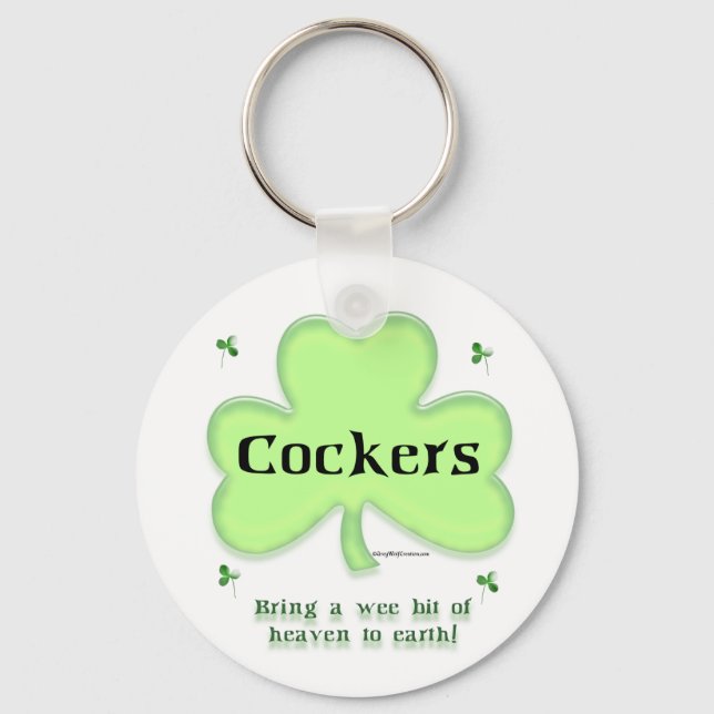 Porte-clés Cocker Spaniel Heaven; Saint Patrick's day Cocker (Recto)