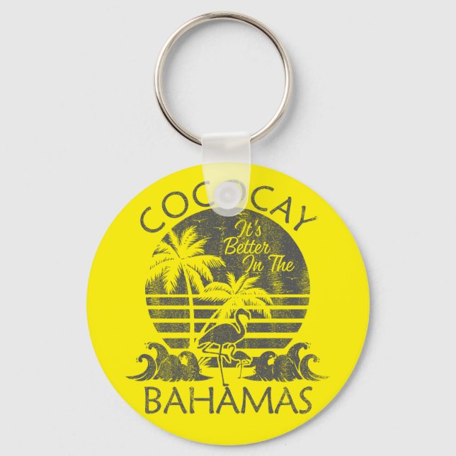 Porte-clés CocoCay Retro Bahamas Vacation Bahamas Cruise (Recto)