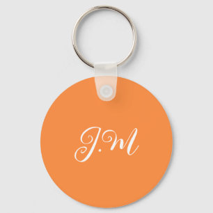 Porte-clés Coctail Party Orange couleur solide monogramme ini