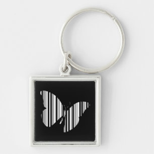 Porte-clés CODE BARRE PAPILLON Motif Papillons Design