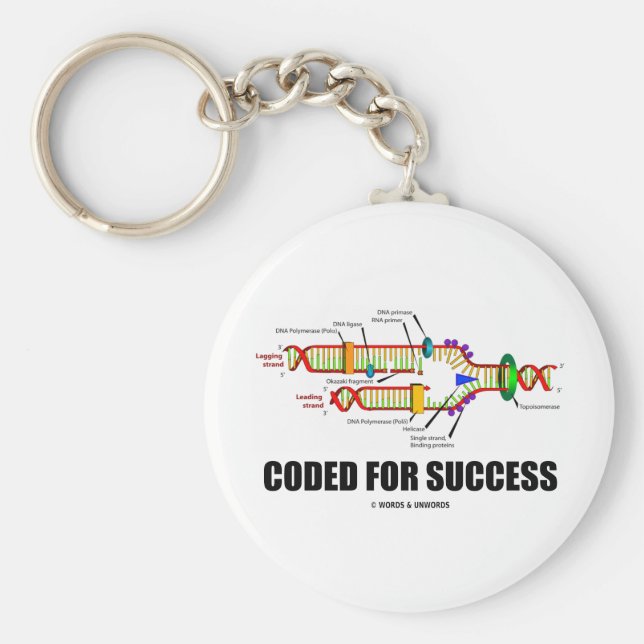 Porte-clés Codé Pour Réussite (Réplication De L'ADN) (Devant)