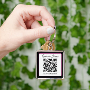 Porte-clés Code QR avec écriture cursive de script