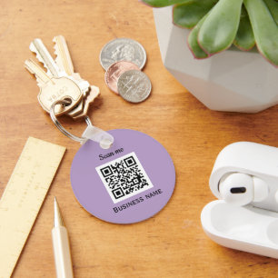 Porte-clés Code QR Business Logo Professionnel Purple Lilac