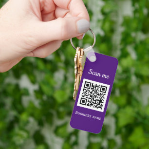 Porte-clés Code QR Business Logo Professionnel Purple Moderne