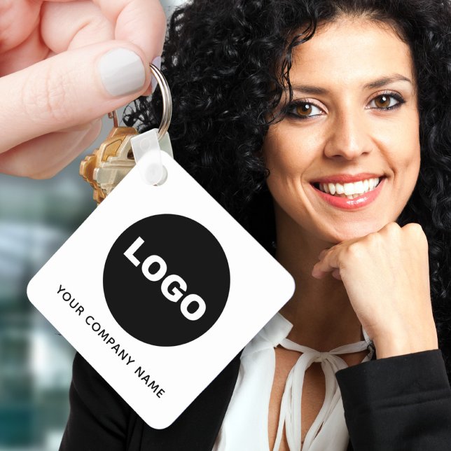 Porte-clés Code QR de logo d'entreprise promotionnel (Modern Business Company QR Code Logo Promotional Keychain)