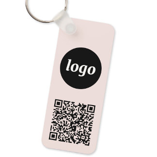 Porte-clés Code QR de logo simple Entreprise