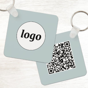 Porte-clés Code QR de logo simple pour les entreprises