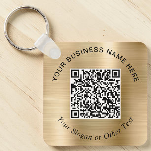 Porte-clés Code QR d'entreprise promotionnel or