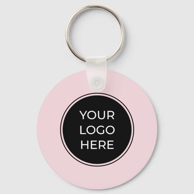 Porte-clés Code QR d'entreprise rose moderne (Recto)