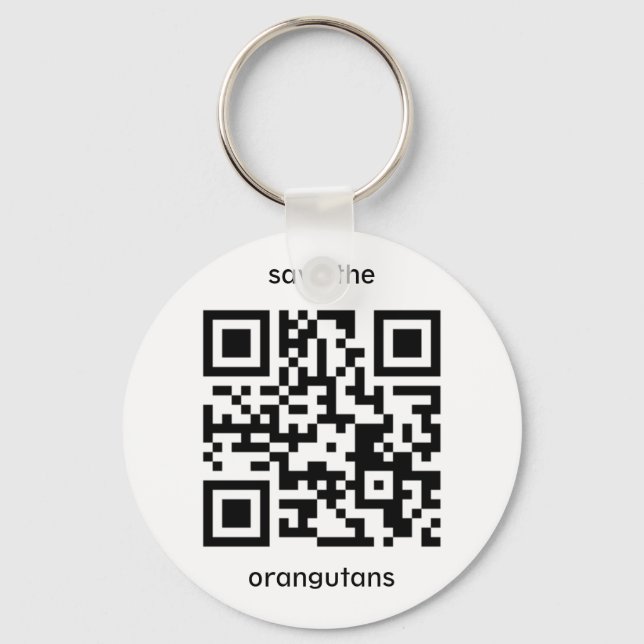 Porte-clés Code QR d'Orangoutan (Recto)