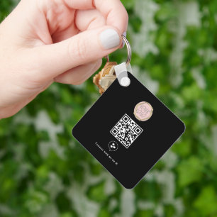 Porte-clés Code QR du logo de l'entreprise de médias sociaux 
