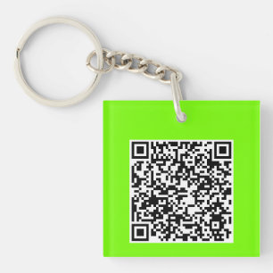 Porte-clés Code QR en vert fluorescent