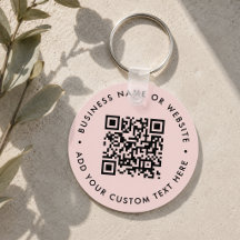 Code QR | Entreprise moderne Blush rond rose