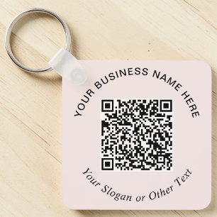 Porte-clés Code QR Entreprise Rose Promotionnel