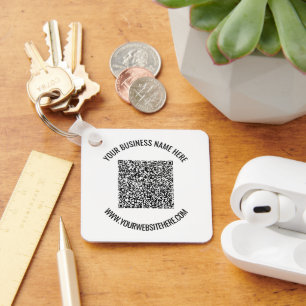 Porte-clés Code QR et texte personnalisé professionnel person