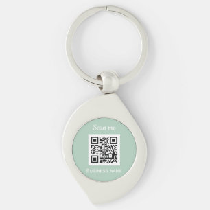 Porte-clés Code QR Logo Professionnel Sage Green