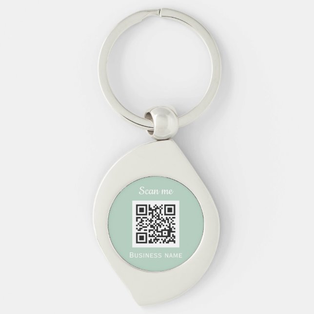 Porte-clés Code QR Logo Professionnel Sage Green (Devant)