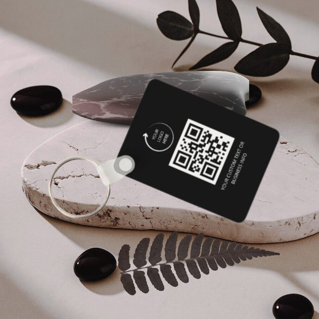 Porte-clés Code QR | Logo simple professionnel noir (Créateur téléchargé)