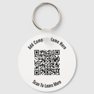 Porte-clés Code QR Modèle d'entreprise noir et blanc 