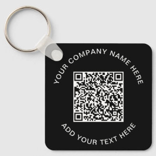 Porte-clés Code QR moderne en noir promotionnel