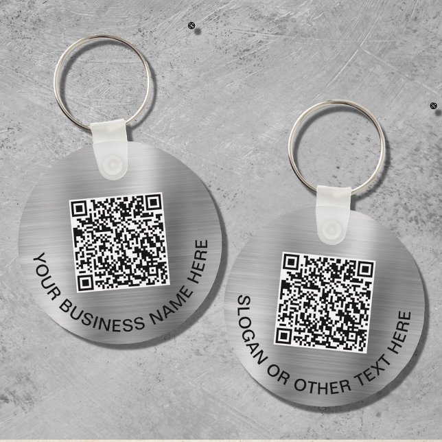 Porte-clés Code QR moderne promotion Argent (Créateur téléchargé)
